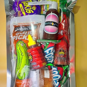 Sour Chamoy Pickle Kits | Chamoy Pickle Kit Sour Sweet Spicy | Trending Pickle Best Seller Candy | Food Gift Birthday Gift For Her