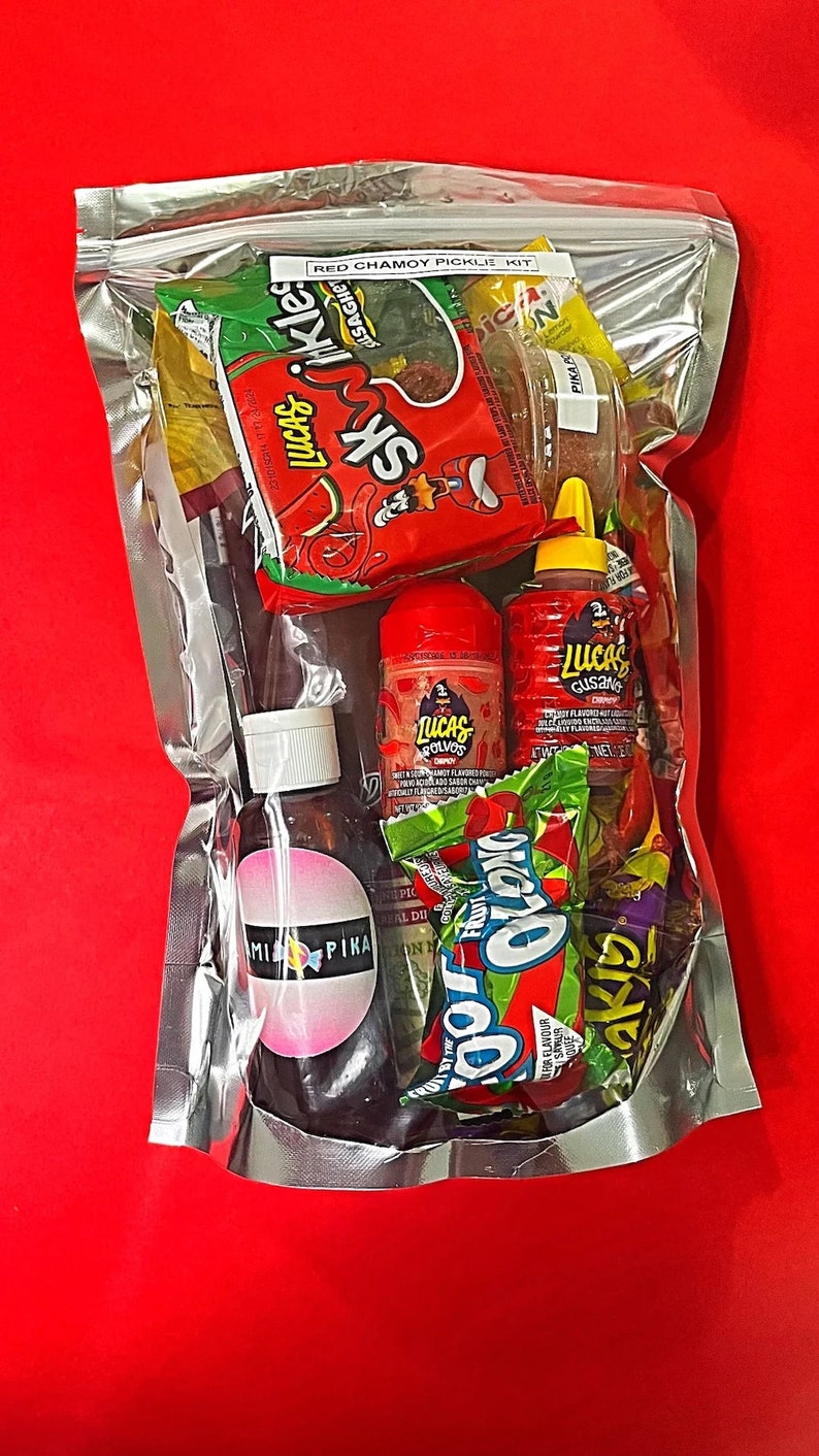Red Chamoy Pickle Kits Chamoy Pickle Kit Sour Sweet Spicy Trending