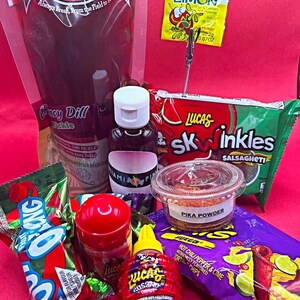 Red Chamoy Pickle Kits | Chamoy Pickle Kit Sour Sweet Spicy | Trending Pickle Best Seller Candy | Food Gift Birthday Gift For Her