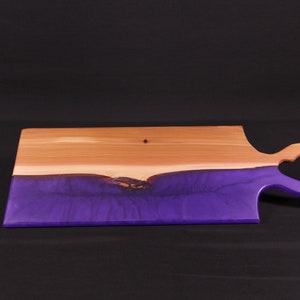 Purple epoxy & Wood Charcuterie Board