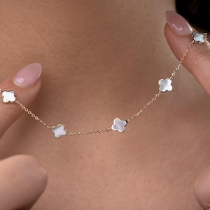 ★ROSEMONT★ Silver Clover Pearl Necklace RA24C23J Pearl Clover ~ Kette – JaVi Jewelery