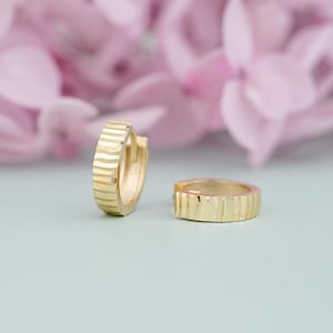 Gold Tiny Huggie Hoop Earrings 10K Solid Minimal Real Gold Hoops huggie earrings Minimalist Jewelry dainty hoop