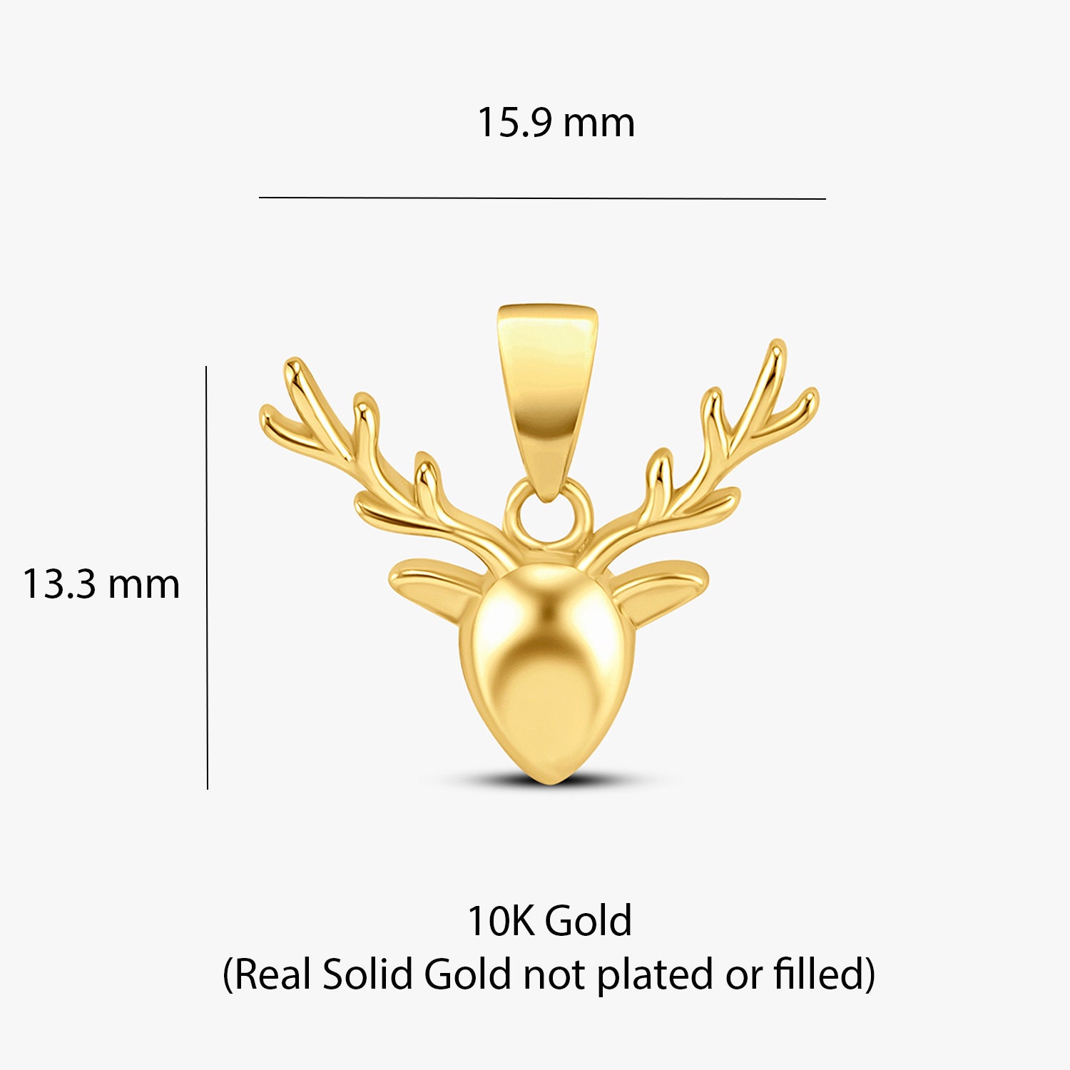 Ciondolo renna, collezione natalizia, ciondolo cervo natalizio micropavé, collana smaltata con cerbiatta, animale, fornitura di accessori fai da te, 18x13x2 mm - Italia