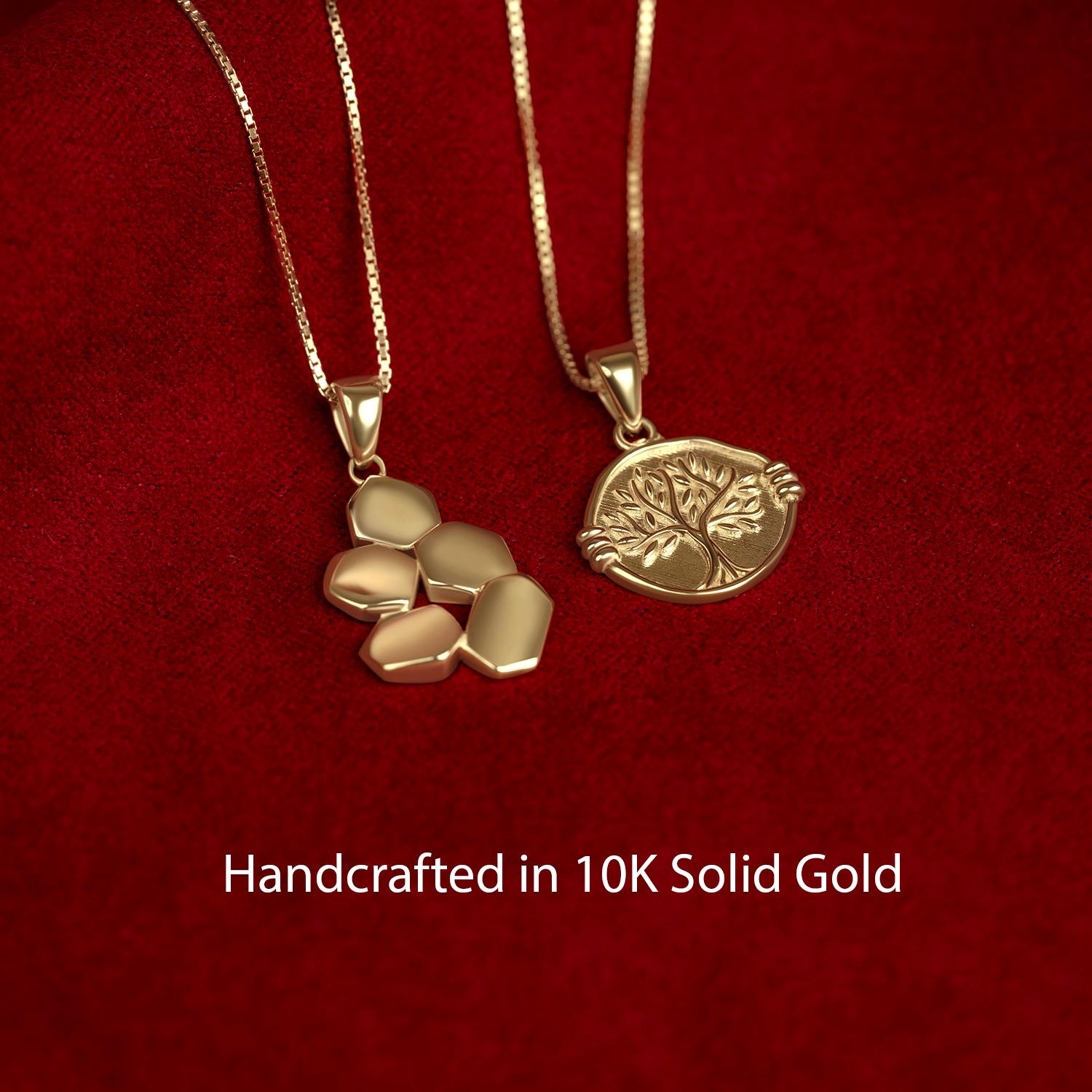 Tree Of Life Pendant Necklace In 10K Solid Yellow Gold – Classic Symbolic Jewelry