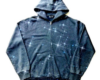 2 Piece SWAROVSKI CRYSTAL DRENCHED Unisex Oversized Hoodie/SweatPant (Xs-L / 2 colors  ) +10,000+ Swarovski Rhinestones Hand Made -