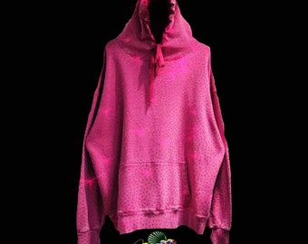 Swarovski Crystal Drenched PULLOVER  Unisex Oversized Hoodie ( ONE SIZE ) Swarovski Rhinestones Hand Applied / Hand Made ( 5 colors )