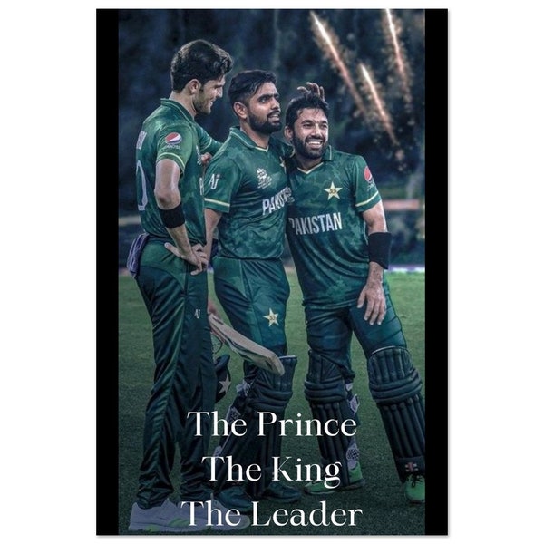 Babar Azam, Rizwan, Afridi Pakistan Cricket Poster