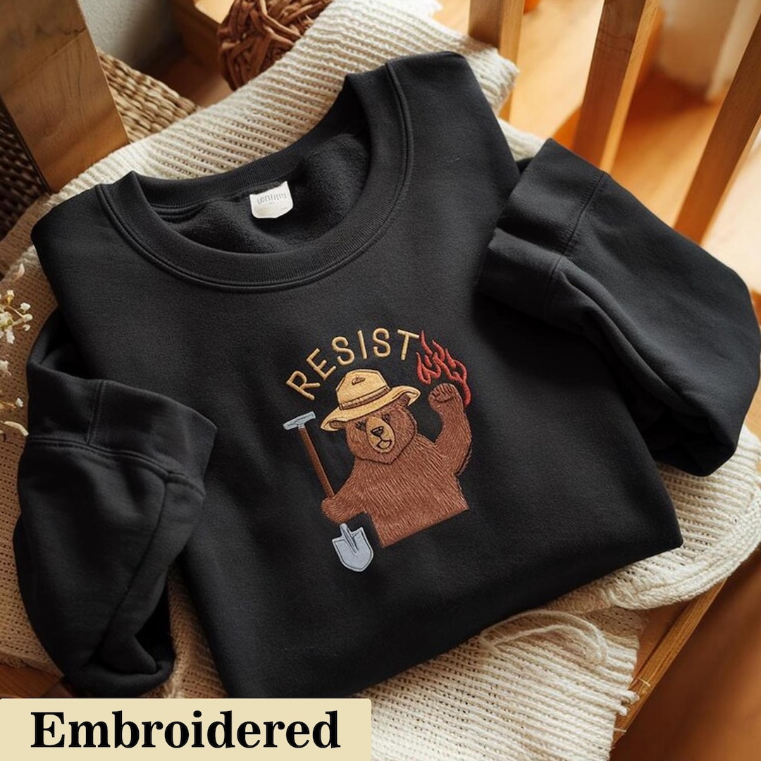 Embroidered Smokey the Bear Resist Shirt, I Stand With the NPS ...