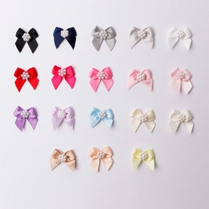 100-200Pearl Bows, Mini Bows, Assorted Bows, Small Bows, Craft Bow Kits, Grosgrain Bows, Small Satin Bows, Ribbon Bows color mixing