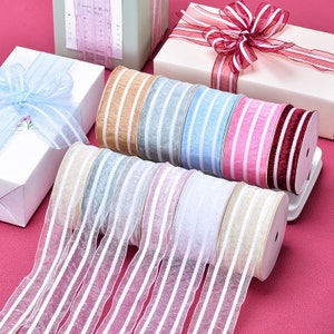 4 Rolls Chiffon Ribbon Set Wrapping Decor - 4 Colors – WedRustico