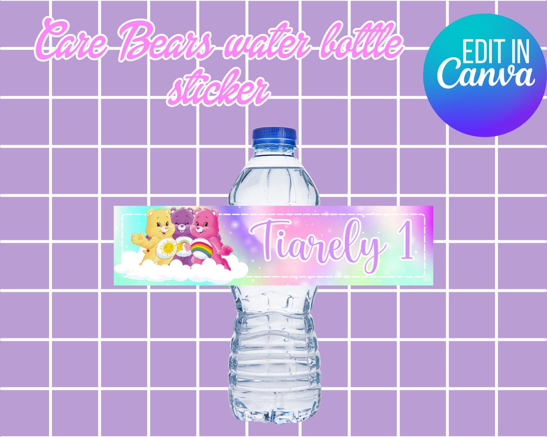 Care Bears Water Bottle Sticker Template Etsy