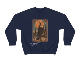 The Magician Crewneck Sweatshirt, Wizard Sweatshirt, Magic Crewneck, Tarot Art Apparel, Magick, Occult Art Apparel, Wizard Sweater