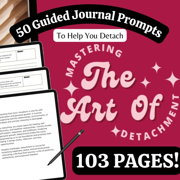De kunst van onthechting: 50 begeleide dagboekaanwijzingen voor het cultiveren van innerlijke vrijheid (roze)