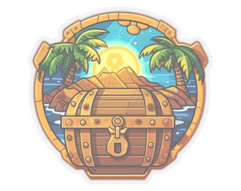 Pirate Treasure Chest Sticker | Buried Treasure Island Sticker Decal