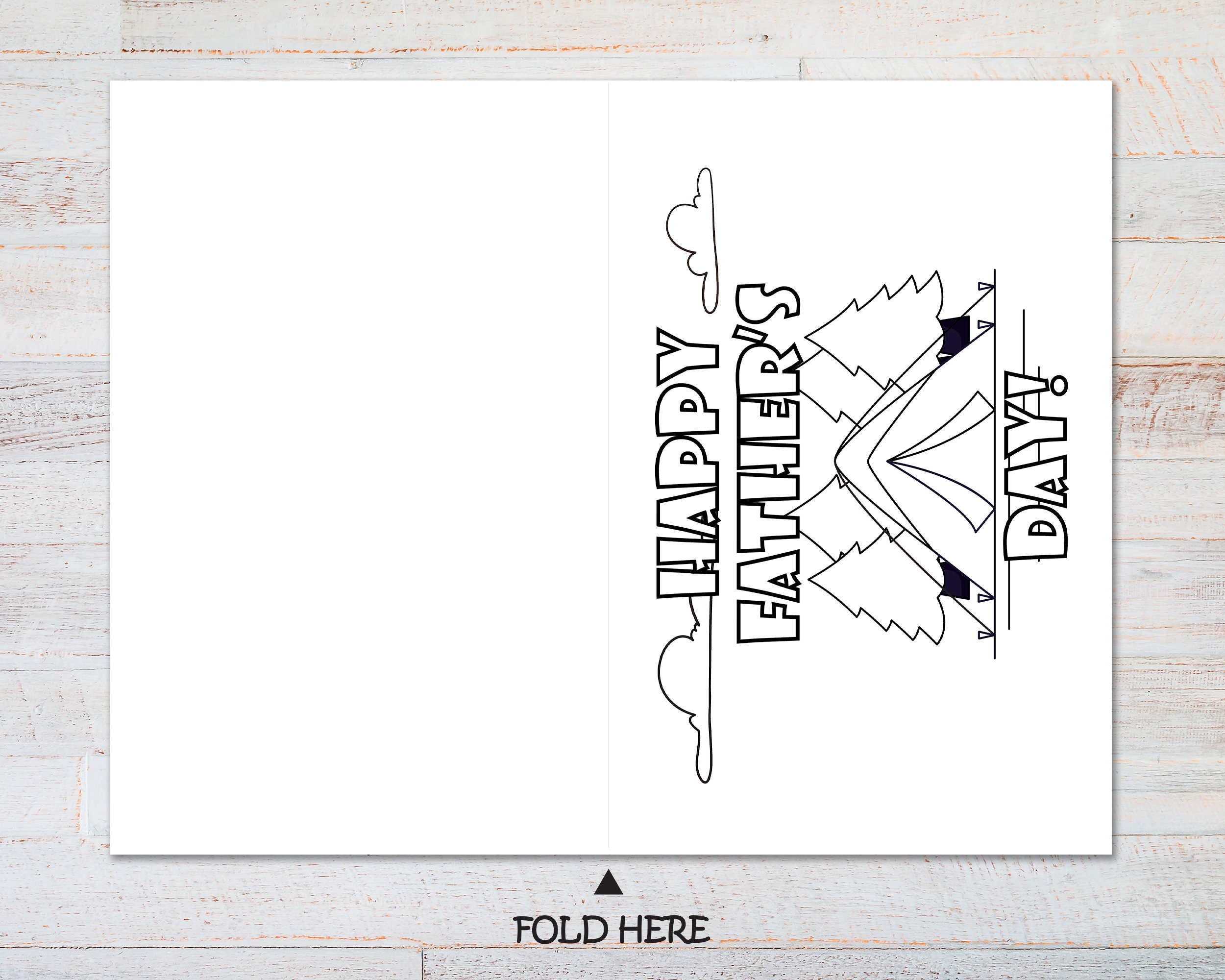 Happy Father's Day Printable Coloring Card, Father's Day Card for Kids ...