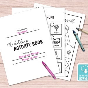 Wedding Activity Book, Wedding Activity Kids, Wedding Coloring Pages, Children’s Wedding Favors, Printable, Instant Download