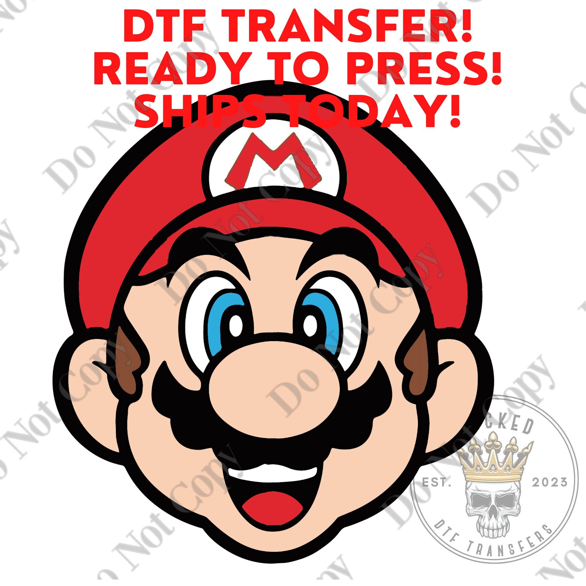 dtf transfers ready to press Mario, Popular transfer, Vibrant