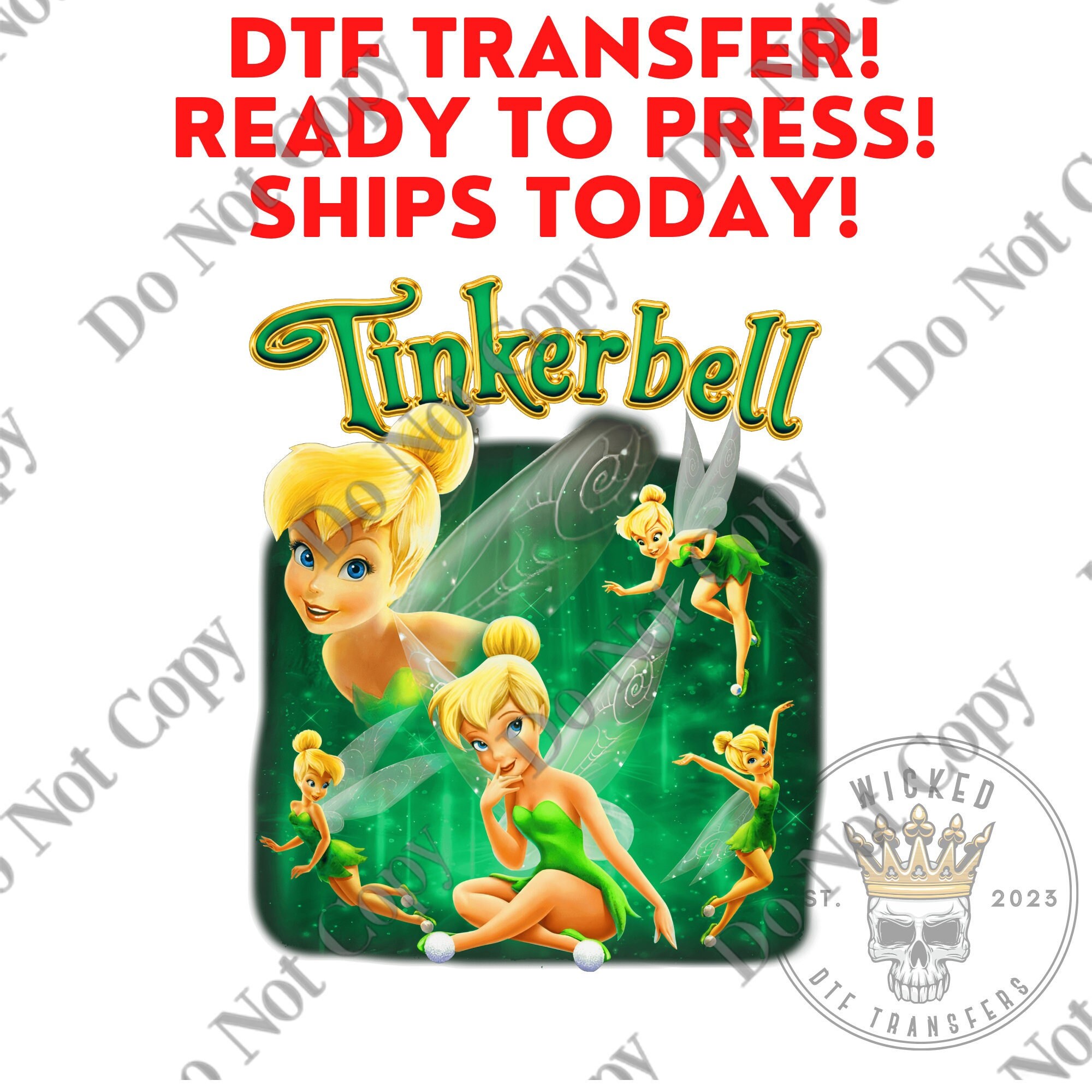 129- Tinkerbell- 16oz Cup UV DTF Wrap