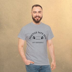 Practice Safe Sets Gym Unisex Shirt - Pump Cover - Fitness Humor - Weightlift Tee - Fitness Enthusiast Gift - Funny Gym Tee - Workout Shirt