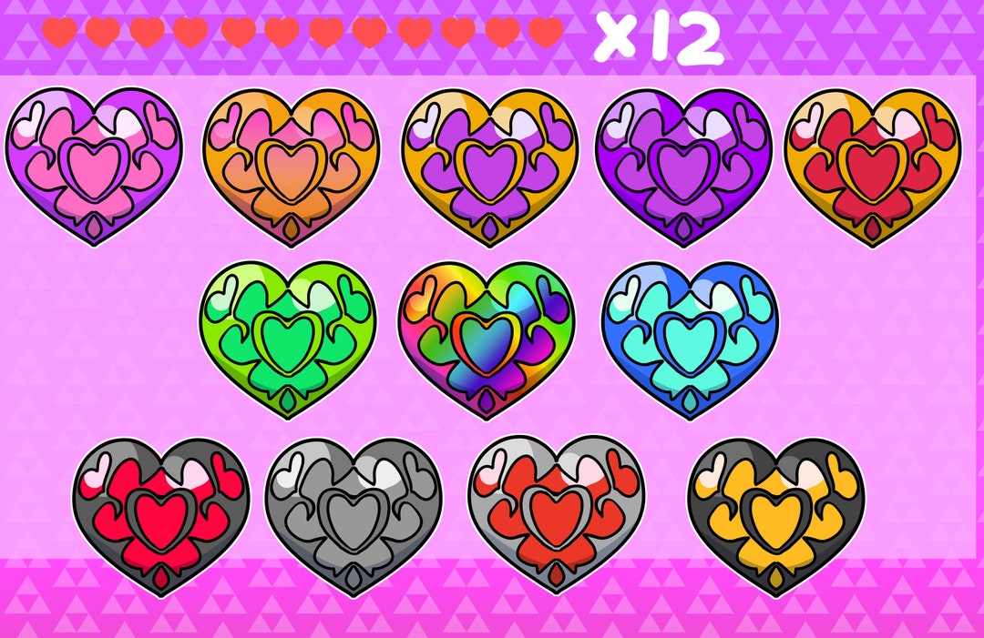 Zelda Heart Container Vector Set of 12 Zelda Heart Container Badges for Twitch and Discord. - Etsy