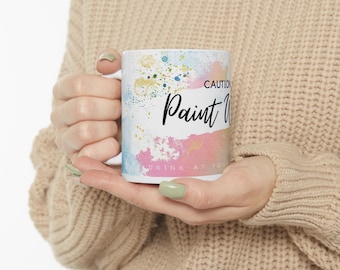 Paint Water Coffee Mug Ceramic Teacher Gift Cup Art Lover Artistic Colors Watercolor Tea Housewarming Gift Birthday Anniversary Water