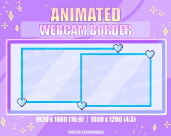 Animated Pixel Heart Webcam Border – Cute Stream Overlay (Digital Download)