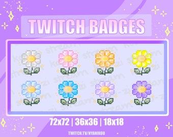 Niedliche Gänseblümchen Twitch Sub Badges - Kawaii Blumen (Digitaler Download)