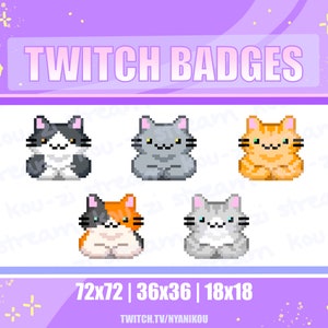 Twitch Sub Badges Bit Badges Emote Cute Cat Badges Stream Assets Kawaii Cats Loafing Aesthetic Cat Cafe - Youtube, Discord, Lofi, Vaporwave