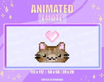 Animated Brown Tabby Cat Emote: Kawaii Twitch Stream Asset (Digital Download)