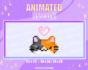 Animated Calico Cat Emote: Kawaii Twitch Stream Asset (Digital Download)