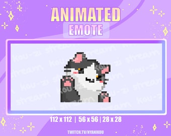 Cute Tuxedo Cat Animated Emote – Twitch Stream Asset (Digital Download)