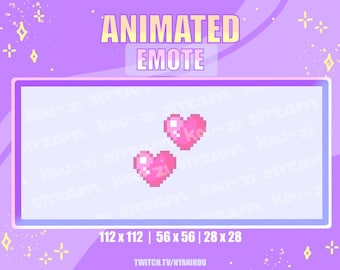 Twitch Animated Emote: Pixel Art Rainbow Hearts (Digital Download)
