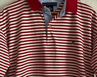 Vintage Tommy Hilfiger Striped Polo Shirt: 90s Retro Style