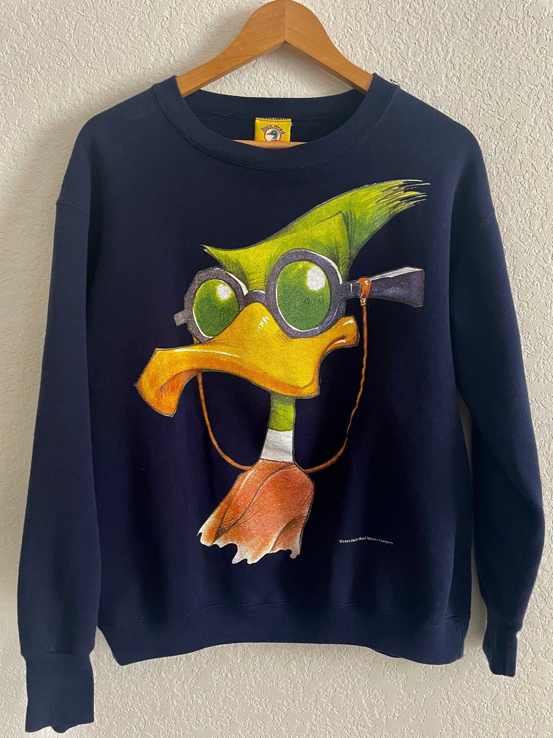 トップス 80's vintage duck comical sweat Rare Duck Head Sweater Retro Duck Head Sweater Vintage Duck