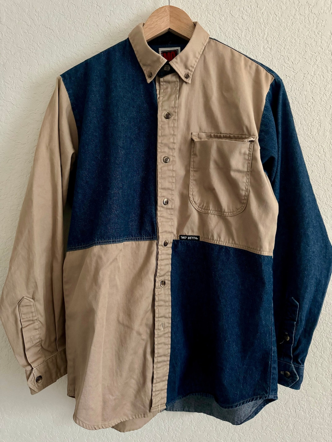 Buy Vintage 90s Mo Betta Color Block Shirt Online in India