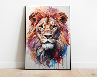 Lions Head, Digital Print, Download Now, Art, Abstract, Home Decor, Decoration, Office Decor, Painting