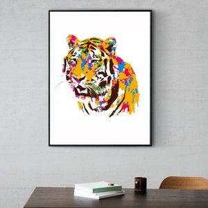 Tiger Wall Art Digital Print | Abstract Animal Art | Minimal | Tiger Print