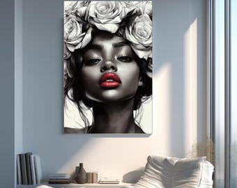 Modern Wall Art Collection of 6 | Black White Silver Red | Digital Downloads PNG | Gallery Wall Décor | Vertical & Square Prints UPSCALED