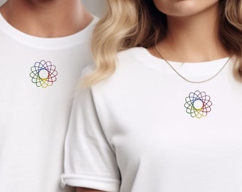 ユニセックスで使えるユニークなデザインの刺繍Tシャツ