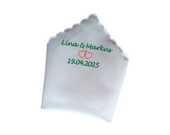 Braut und Bräutigam Stoff Taschentücher mit Stickerei