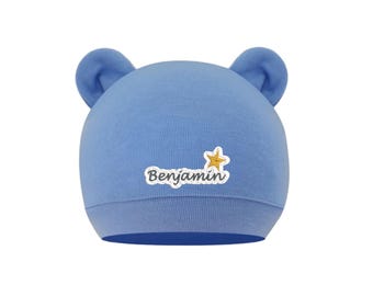 新生児帽子ベビー帽子名前付きパーソナライズされたベビー帽子