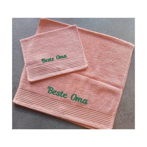 Set of 2 towels and beach towel with embroidery