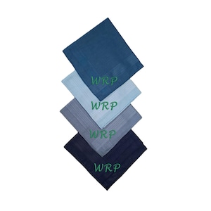 4er Set Vintage Baumwolle Stoff-Taschentücher mit Monogramm Stickerei , personalisierte Taschentücher