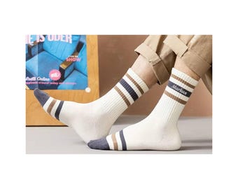 Unisex Socken mit Namen Stickerei Casual Socks Size 39-42