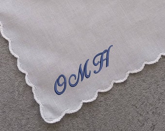 Stoff Taschentücher mit Monogramm Stickerei