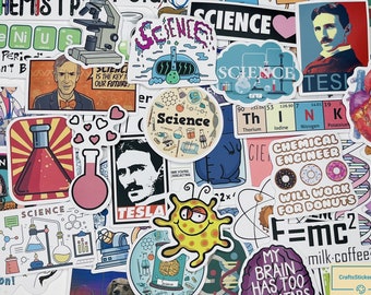 SCIENCE Stickers,Laboratory Science Chemistry Sticker, Physics Biology sticker, Vinyl Stickers, 10-50 Pcs Random pack, FREE Shipping, laptop