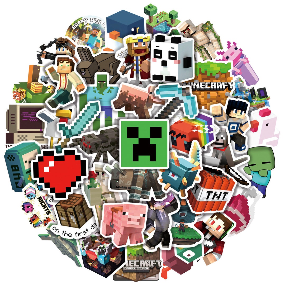Minecraft Stickers Vinyl Stickers 10-50 Pcs Random Pack - Etsy