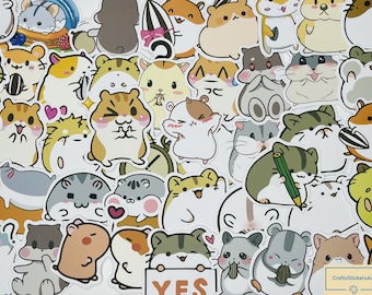 HAMSTER Stickers, kawaii sticker, Vinyl Stickers, 10-50 Pcs Random pack, FREE Shipping laptop, Anime Sticker, waterproof, Party favor