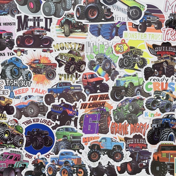 Monster Truck Stickers, Vinyl Stickers, 10-50 Pcs Random pack, FREE Shipping laptop stickers, Anime Sticker, waterproof, Hydro flask, party