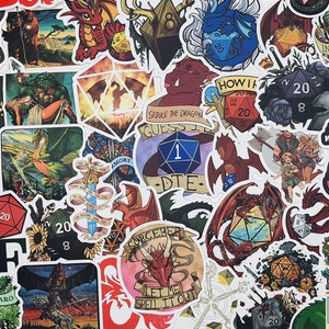 D&D Vinyl Stickers, Dungeons-Dragons Game Random pack, 10-100 Pcs Random pack, FREE Shipping laptop stickers, waterproof, Hydro flask